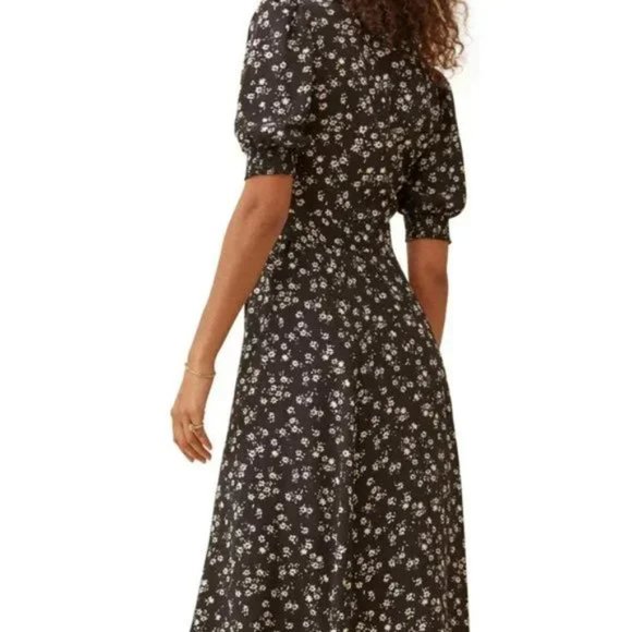 REFORMATION Mavi Floral Button Front Dress-0 Like new. Worn only to try on. - Picture 3 of 6